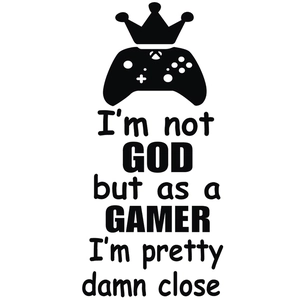 Minimalist game controller wall sticker with crown design for bedroom and living room decor