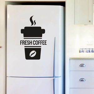 Modern Minimalist Coffee Cup Silhouette Wall Sticker PVC Waterproof Fresh Coffee Decal For Kitchen Restaurant Decor