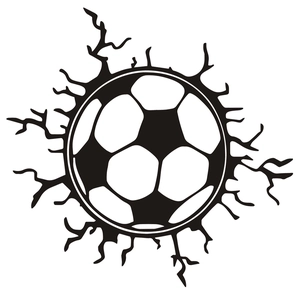 Adesivo da parete 3D calcio con effetto muro rotto per decorazione cameretta dei bambini
