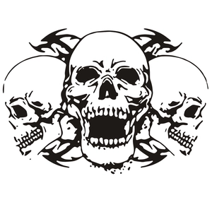 Gothic skull vinyl wall sticker with tribal patterns for Halloween home wall decoration