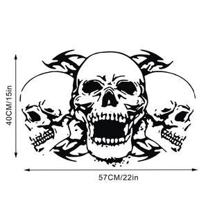 Gothic vinyl skull wall decal measurements 57x40cm for home decor styling