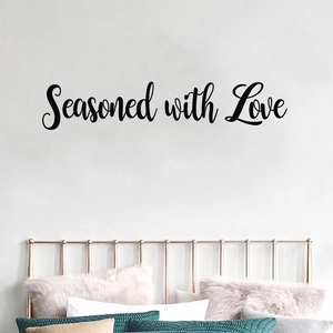 Seasoned With Love Quote Wall Sticker PVC Waterproof Removable Artistic Lettering Decal For Kitchen Bedroom Home Decor