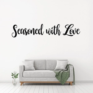 Black Seasoned with Love wall sticker for living room and kitchen decor