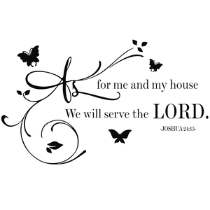 Sticker mural inspirant avec verset biblique et papillons pour décor de maison