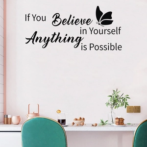 Motivational 'If You Believe in Yourself' butterfly wall sticker for home decor