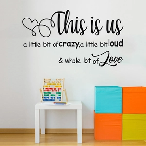 This Is Us quote vinyl wall decal with heart design for home living room decor