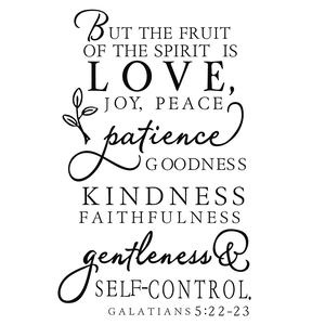 Modern black wall decal with Galatians 5:22-23 Fruit of the Spirit bible verse quotes