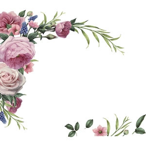 Vinilo decorativo autoadhesivo de flores de peonía y rosas para salón y dormitorio