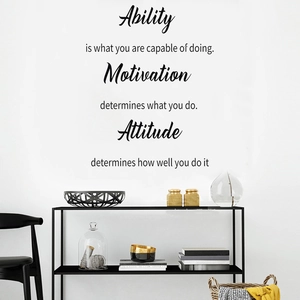 Stickers muraux avec citations inspirantes en anglais sur l'habileté et la motivation