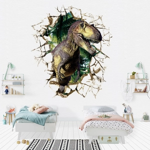3D Wandtattoo mit T-Rex Dinosaurier Durchbruch für Kinderzimmer Wanddekoration
