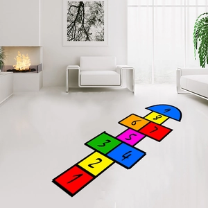 Adesivi per pavimenti gioco campana colorati per bambini con numeri da 1 a 9 in colori vivaci