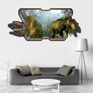 3D-Dinosaurier-Wandaufkleber mit T-Rex-Motiv für moderne Wohnzimmer-Wanddekoration