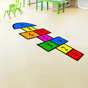 Adesivo da pavimento campana colorato con numeri 1-9 per cameretta dei bambini