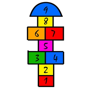 Adesivo murale campana colorato con numeri 1-9 per cameretta bambini e corridoio