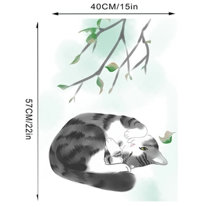 Watercolor cat wall sticker with dimensions 40x57cm for home decor details