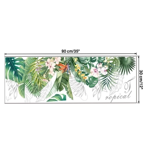 Detailansicht der Wandtattoo-Aquarell-Tropenpflanzen mit Maßen 90x30cm