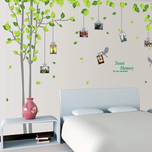 Tree wall sticker with Sweet Memory text and photo frames for living room bedroom decor