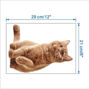 Dimensioni dell'adesivo da parete gatto: 29cm di lunghezza e 21cm di larghezza