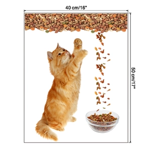 Detailed size specifications for 3D self-adhesive cat wall sticker with dimensions 40x50cm