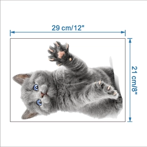 Tabella delle taglie per adesivo murale gatto British Shorthair grigio di 29cm per 21cm
