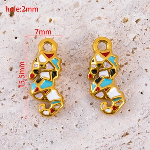 Macro shot of colorful seahorse pendants with 15.5mm height and 7mm width dimensions