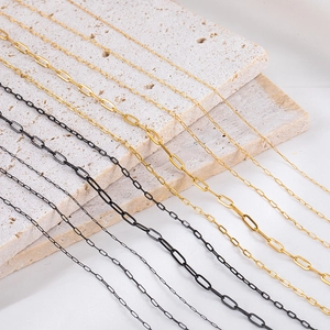 Stainless Steel Paperclip Chain DIY Jewelry Making Accessories Vacuum Plated Bulk Link Chain For Bracelet Necklace Crafting