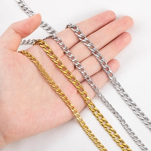 Catena cubana in acciaio inossidabile placcato oro 18k in finitura oro e argento