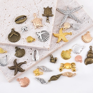 Pendentifs en Alliage Thème Océan Étoile de Mer Tortue Crabe Coquillage Formes Pendentifs Métalliques pour DIY Fabrication de Bijoux Collier Bracelet Accessoire