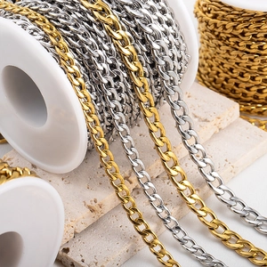 Rotoli di catena barbazzale in acciaio inossidabile oro 18k e argento per gioielli