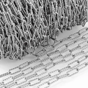 Textured silver stainless steel paperclip chain roll for DIY jewelry making and crafts
