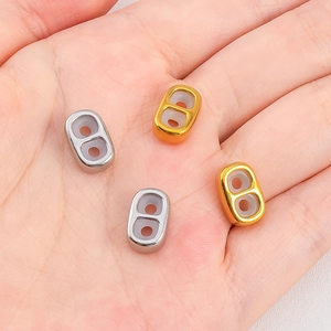 304 stainless steel double-hole silicone spacer beads for jewelry making diy gold and silver