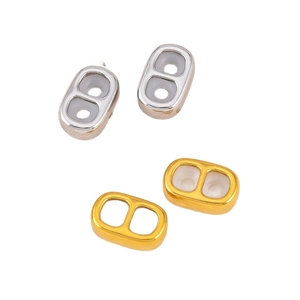 Polished gold and silver 304 stainless steel pull-tab style spacer beads for DIY jewelry