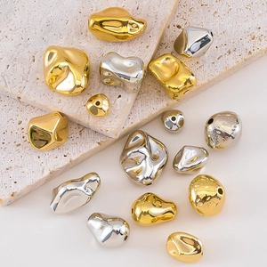 Irregular CCB metal beads in gold and silver finish for DIY jewelry making