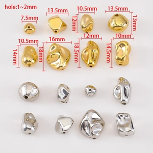 Irregular CCB metal spacer beads in gold and silver for DIY jewelry bracelets