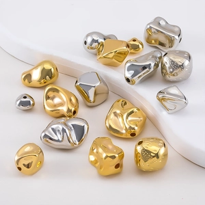 Irregular CCB plastic beads in gold and silver for DIY jewelry necklace and bracelet