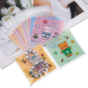 Bolsas de Plástico Autoadhesivas con Patrón de Animales de Dibujos Animados para Joyería Regalo Embalaje de Accesorios Pequeños Bolsas de OPP Transparentes
