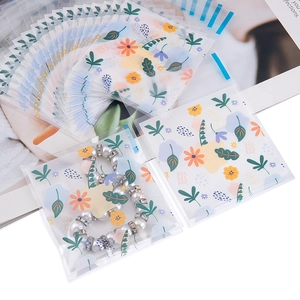 Sachets adhésifs à motifs floraux pour biscuits et bijoux, emballage décoratif