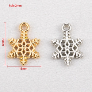 Ciondoli a fiocco di neve oro e argento 19x13mm per la creazione di gioielli