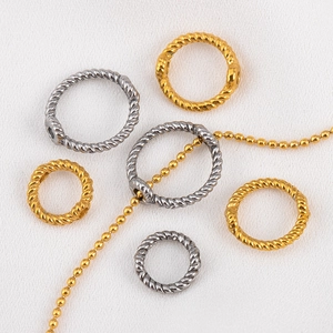 Anillos retorcidos de acero inoxidable oro 18K y plata para conexiones de joyas DIY