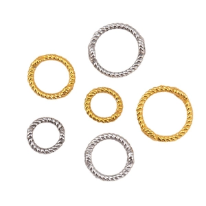 Anillas abiertas trenzadas de acero inoxidable 304 chapado en oro 18K para hacer joyas DIY
