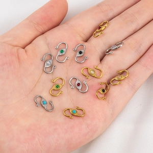 Bohemian S-link connectors with natural stones in gold and silver for DIY jewelry making