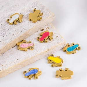 304 Edelstahl Tropföl Frosch Tier Charms Für DIY Ohrringe Halskette Armband Schmuckherstellung Bunte Frosch Anhänger