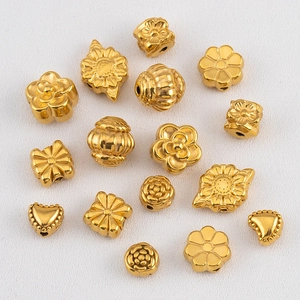 Cuentas de acero inoxidable 304 bañadas en oro de 18K para creación de joyería artesanal