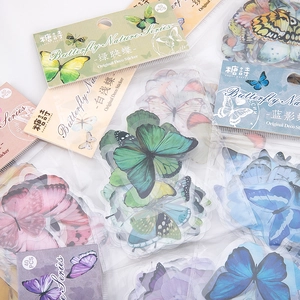 Butterfly Nature Series PET Stickers For Scrapbooking Journaling DIY Decorative Stickers Set Japanese Fresh Style Stickers