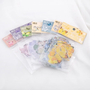 Japanese butterfly nature series stickers for journals, 6 colors with 40 pieces per pack