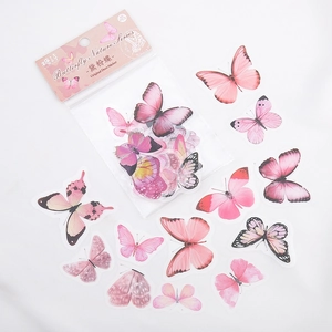 Pink butterfly aesthetic stickers for journaling, 40 pieces of decorative DIY decals
