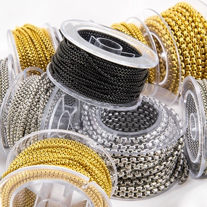 Cadenas box de acero inoxidable 304 en oro y plata en carretes para crear joyas