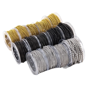 Rollos de cadena box de acero inoxidable 304 en oro, negro y plata para joyería DIY