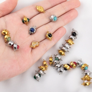 304 stainless steel magnetic jewelry clasps with gemstones and rhinestones for DIY necklaces