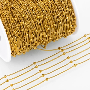 Stainless Steel Round Bead Snake Chain For DIY Jewelry Making Necklace Bracelet Minimalist Retro Style Accessories